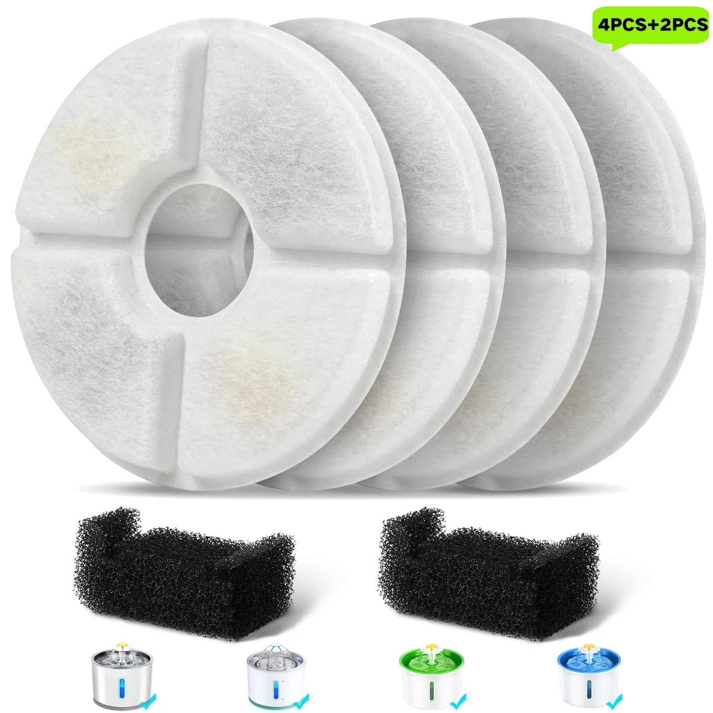 Filtres pour Fontaine à Eau Chat — Lot de 12 Filtres + 12 Éponges | PawNest