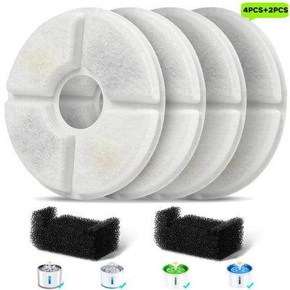 Filtres pour Fontaine à Eau Chat — Lot de 12 Filtres + 12 Éponges | PawNest