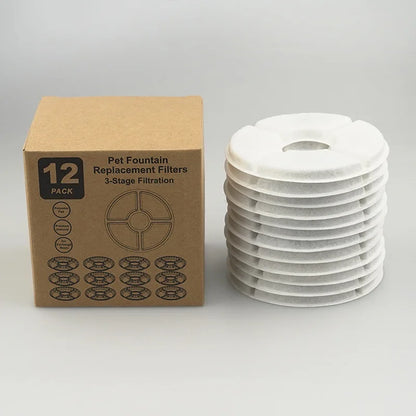 Filtres pour Fontaine à Eau Chat — Lot de 12 Filtres + 12 Éponges | PawNest